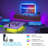 16.4FT Smart Wi-Fi RGBW Strip Light with Remote and APP Control Multi Color