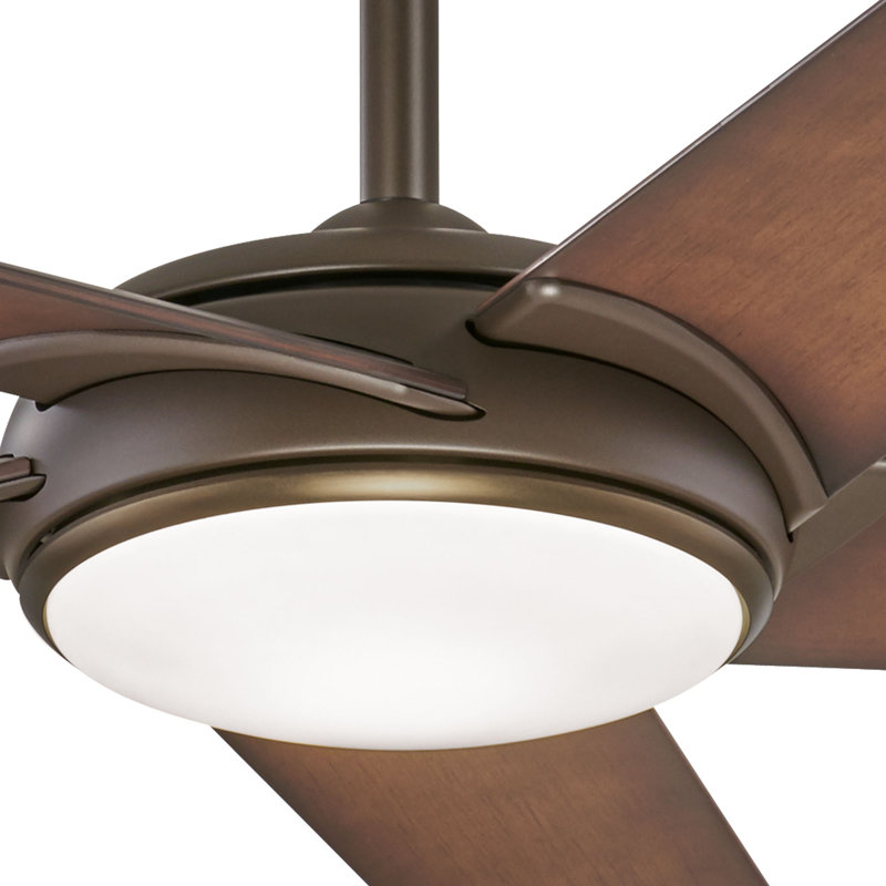 60" Raptor 5 - Blade LED Standard Ceiling Fan with Remote Control and Light Kit Included, Oil Rubbed Bronze/Antique Brass
