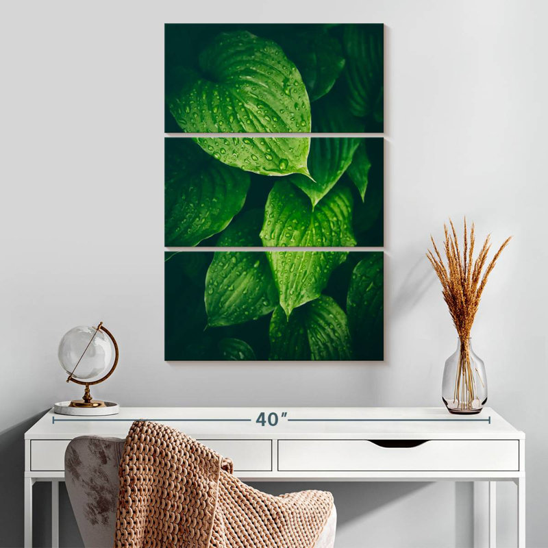Harnek Soaked Green Leaves, 32" H x 20" W