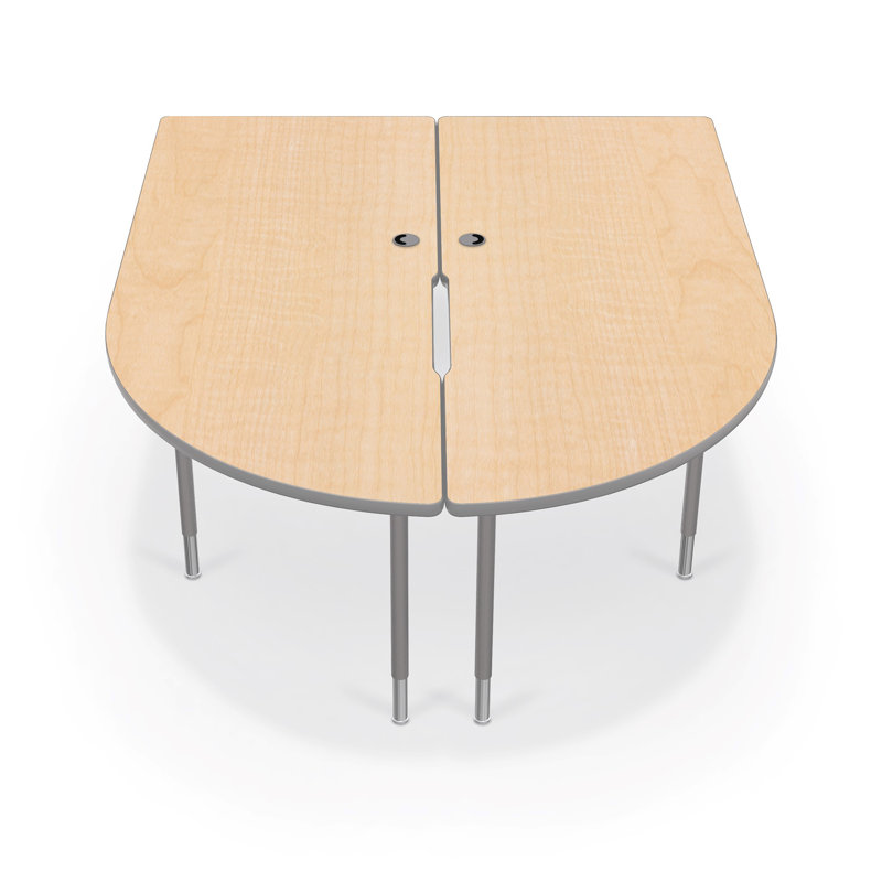 Hierarchy Novelty Height Adjustable 71.37'' L Training Table with Cable Management, Platinum, Marker