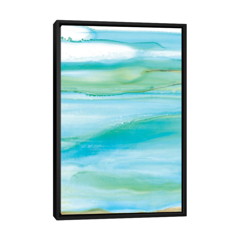 « côtier abstract i », impression sur toile, H 26 po x l 18 po x P 1,5 po, Toile avec cadre noir, Pas de tapis