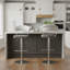 Bihter Swivel Upholstered Adjustable Height Counter Stool with Metal Frame-679864622