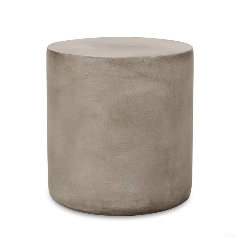 Outdoor Lightweight Concrete Side Table,Light Gray