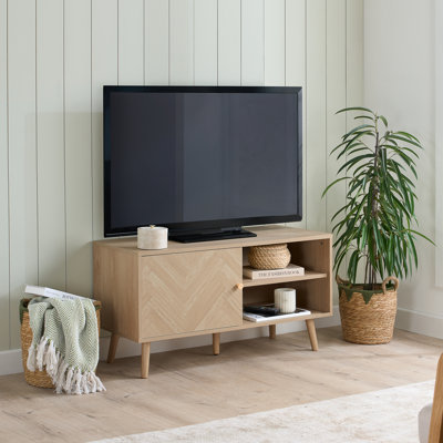 Mardell Tv Unit for TV's up to 42" - 100CM Width - Herringbone/Chevron Effect TV Stand