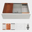 Station de travail 30 po x 20 po x 10 po en céramique de style campagnard - Conception durable, résistante aux égratignures et peu encombrante pour les cuisines modernes