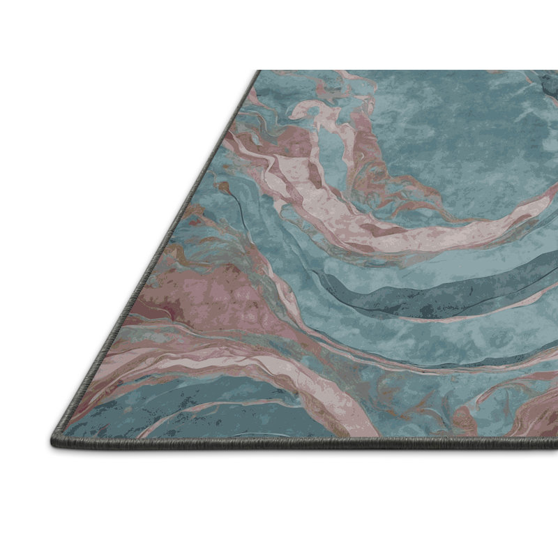 Tapis gris soyeux et moelleux, Rond 6 pi