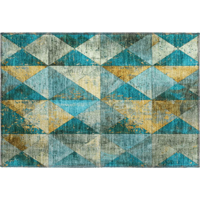 Premium Machine Washable Meidell AMF1721 Geometric Rug