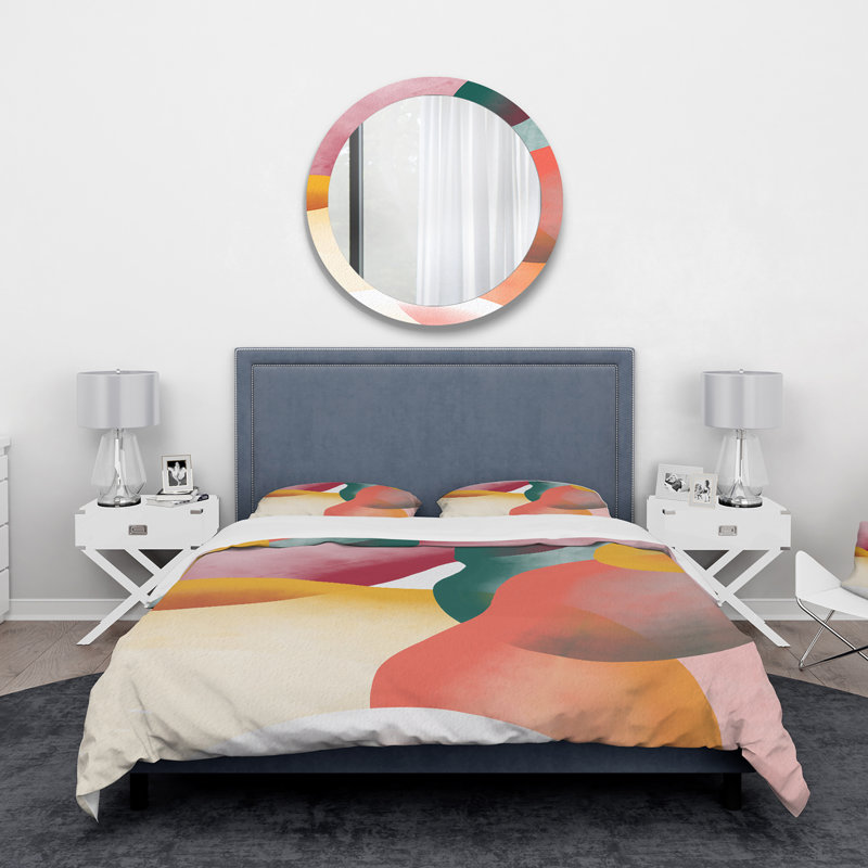 Ensemble de housse de couette en microfibre rouge / vert, Housse de couette pour grand lit et 2 taies décor