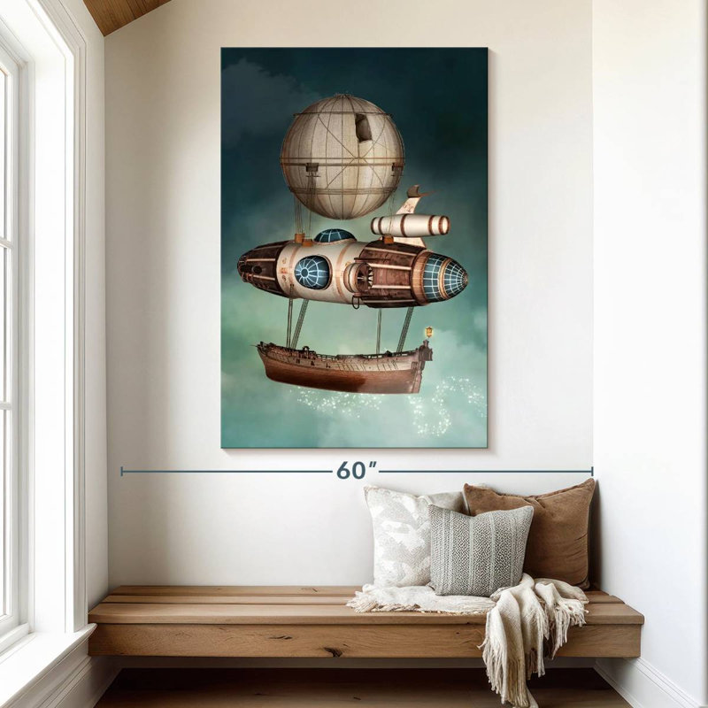 Mehar Steampunk Airship, 51" H x 34" W
