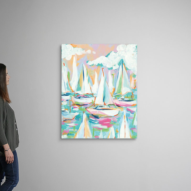 Reproduction d’art sur toile, "voilier marin" par Jessica Mingo, Toile tendue, H 45 po x l 36 po x P 1,25 po