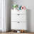 White 3 Flip Drawers Shoe Storage Cabinet