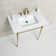 Edwardian Ceramic Rectangular Console Bathroom Sink with Overflow