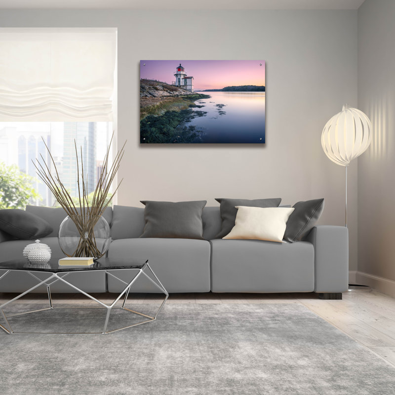 «Squirrel Point Lighthouse» par Rick Berk, art mural en verre acrylique, H 24 po x l 36 po x P 0,2 po