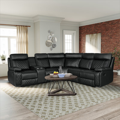 Fauteuil inclinable manuel de cinéma maison avec porte-gobelet, canapé inclinable avec rangement en polyuréthane pour le salon, cinéma maison, noir
