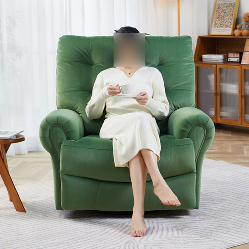 Ergonomic Living Room Rotation Function Recliner, Green