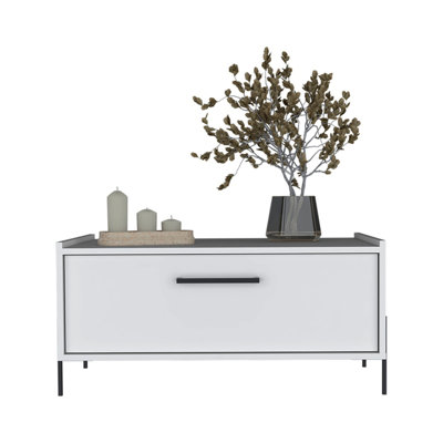 Coffee Table 15.6" H, 1 Shelf, 4 Legs, by Latitude Run