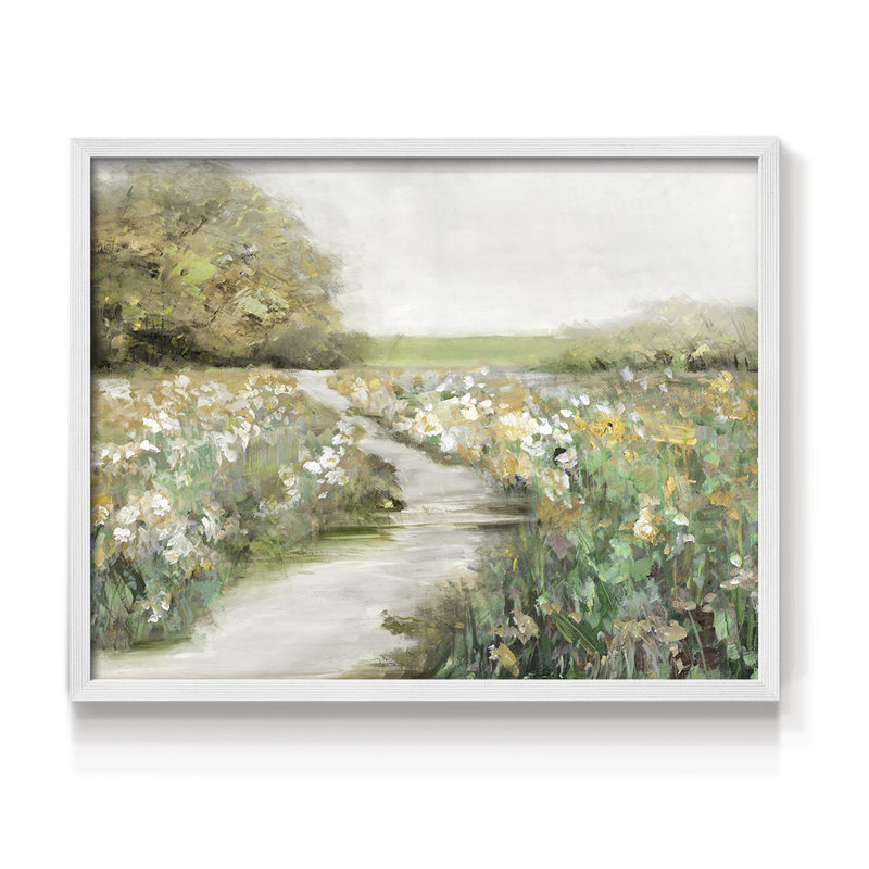 Quiet Meadow -Framed Print - Restickable, H 11 po x l 14 po, Blanc