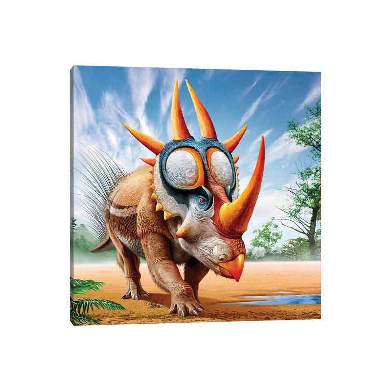A Rubeosaurus Roams A Prehistoric Environment by Mohamad Haghani - Wrapped Canvas Gallery-Wrapped Canvas Giclée