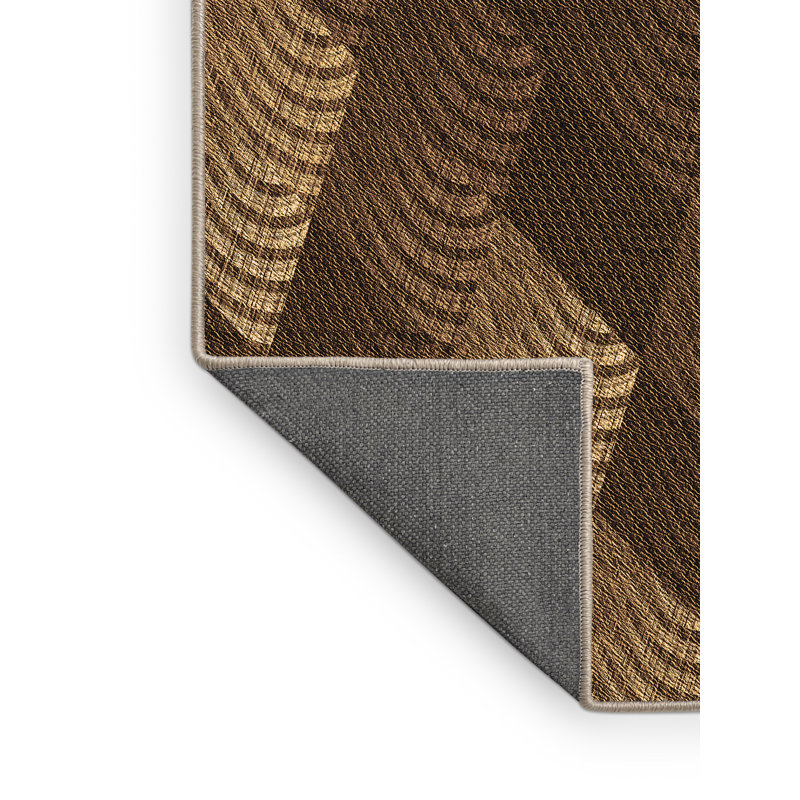 Tapis abstrait en laine brun, Rectangle 8 pi x 12 pi