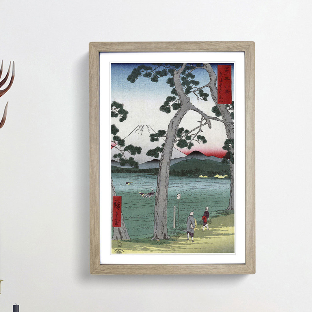 Fuji on the Left of Tokaido Road by Utagawa Hiroshige - Framed Print