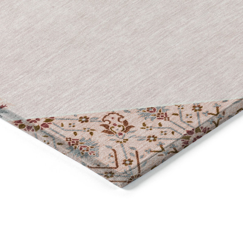 Chantille Pink Synthetic Flat Woven Washable Rug 1'8" x 2'6"