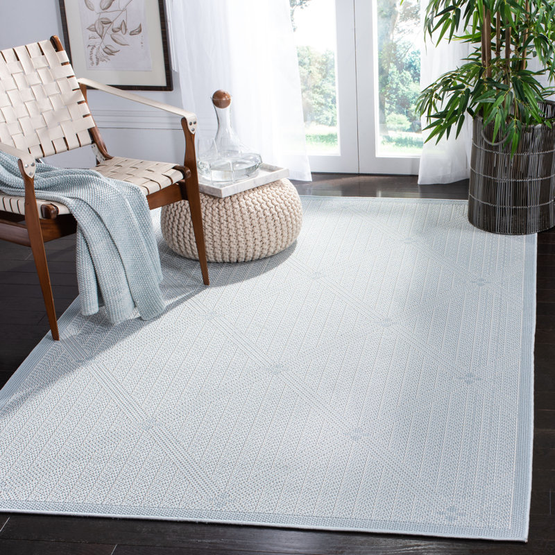 Martha Stewart Indoor Outdoor Performance Machine Washable Geometric Indoor/Outdoor Area Rug, Rectangle 5'3" x 7'6"