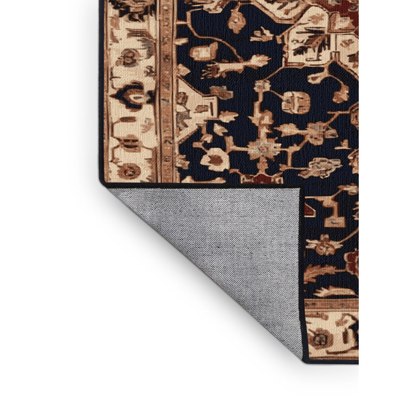 Machine Washable Persian Brown Area Rug, Round 8' x 8'