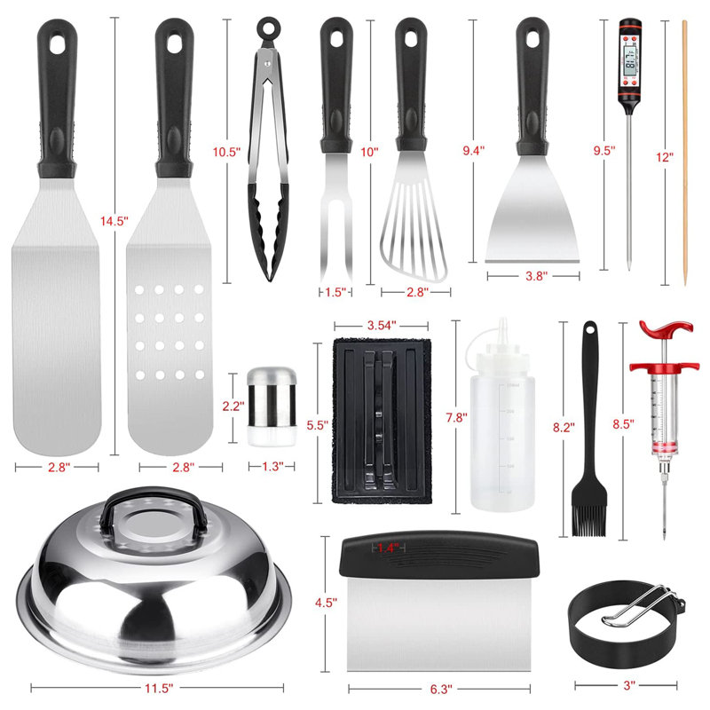 Stainless Steel Non-Stick Dishwasher Safe Grilling Tool Set