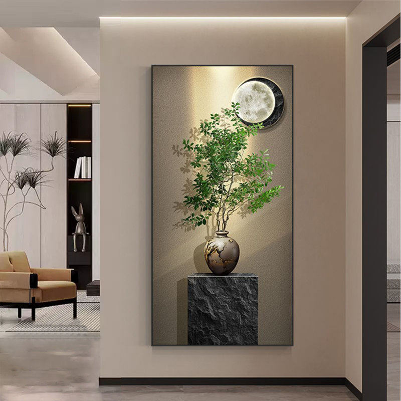 Scène de printemps de style Wabi-Sabi avec des branches élégantes et de la céramique en cristal