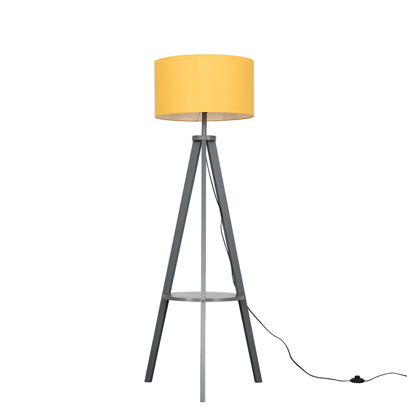 Ismay 149cm Tripod Floor Lamp, Grey/Chrome, No, Grey