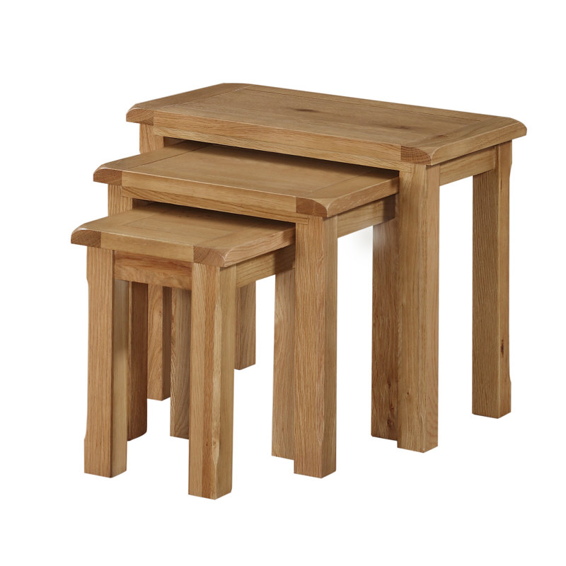 Racquel Solid Wood Nesting Tables, Oak