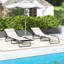 Chaise longue portative - 4 inclinables, siège en filet crème pour la terrasse, la plage, le dossier inclinable de la piscine, l'utilisation de la plage respirante