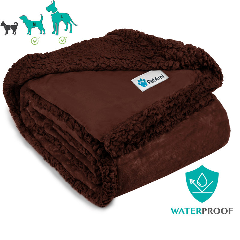 Couverture imperméable en polyester, 80 po x 55 po, Brun