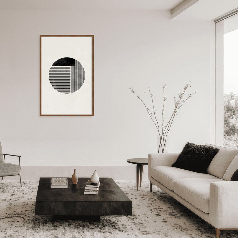Abstract Minimalist Round by  - Picture Frame Painting on Paper, 36" H x 24" W x 1.5" D, Wrapped Canvas, Does Not Apply
