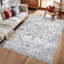 Tapis lavables 10 x 13 pour le salon, tapis de chambre à coucher à motif floral bleu rétro, grande surface de tapis, tapis antidérapant, revêtement de sol rétro-1505845129
