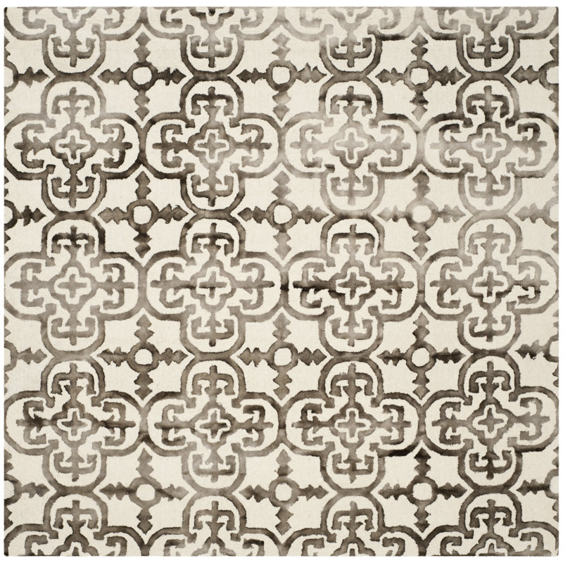 Pimentel Hand Tufted Wool Quatrefoil Rug, Square 7'