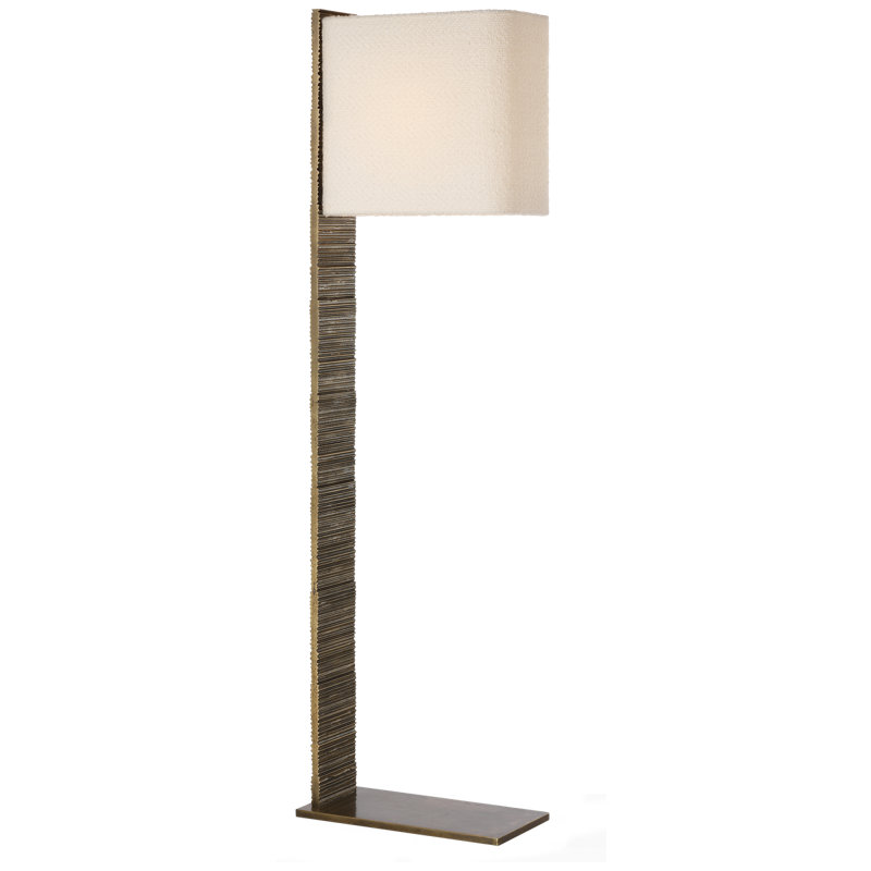 Anne-Marie Barton Fumar 55" Statement Floor Lamp with BouclÃ© Shade, Ridged Tombac