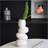 Ceramic Flower Vase, Slim White Modern Home Decor Sculpture For Living Room, Dining Room, Bedroom, Office, Bathroom, Kitchen Or Bedside Table