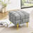 22 Inches Anti-Scratch Leather Storage Ottoman, Pet Friendly Entryway Bench With Golden Stainless Steel Legs, Gray-1436434859