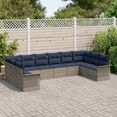 Ensemble de canapé de jardin avec coussin vidaXL 10 pièces