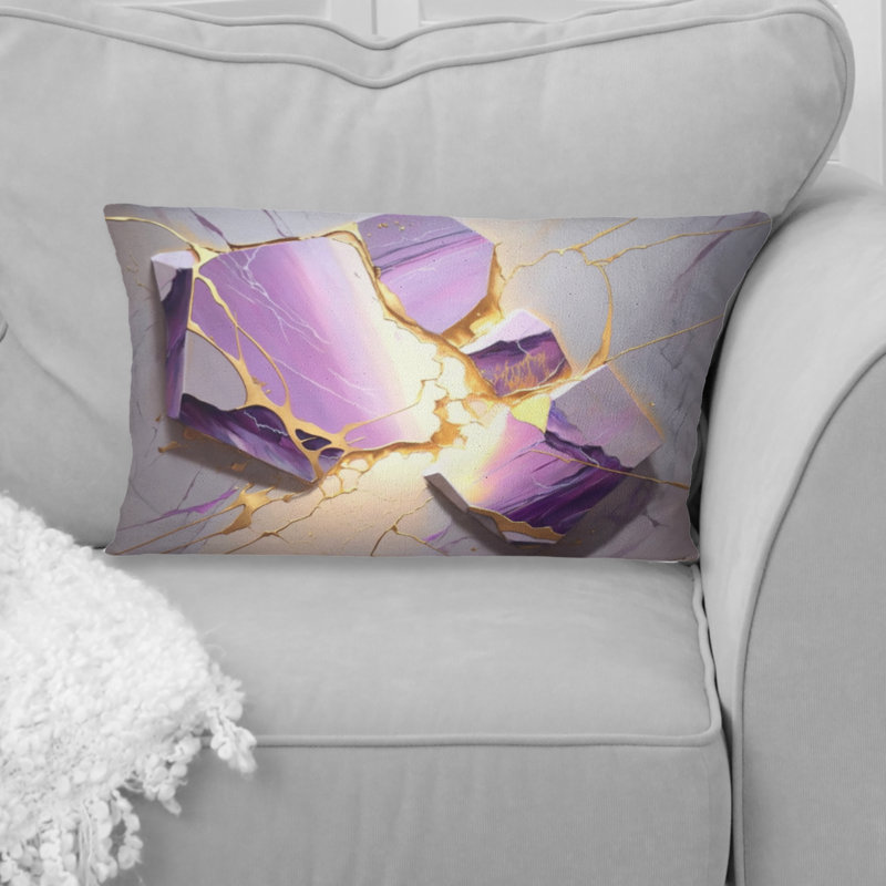 Coussin décoratif abstrait à imprimé géométrique abstrait en marbre I