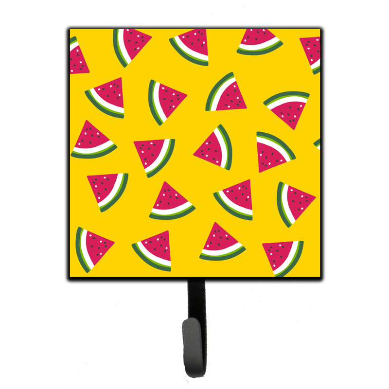 Thyri Metal Wall Organizer with Key Hooks, Yellow/Red