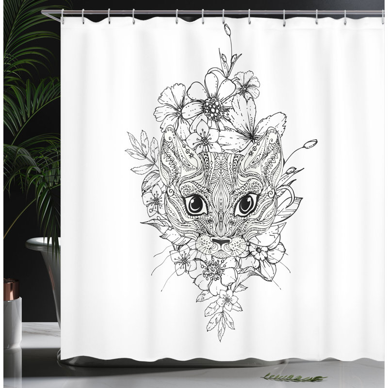Shower Curtain with Hooks Included, 84"H x 69"W