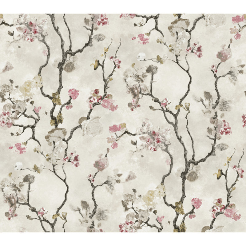 Papier peint rose Avril Chinoiserie, Rose