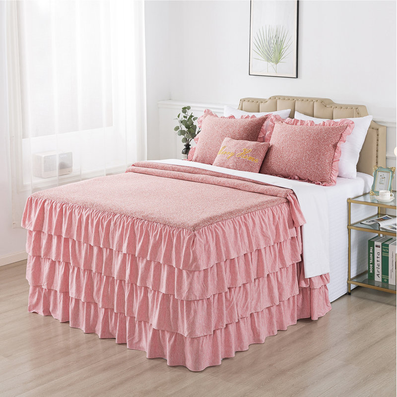 Coverlet, Burgundy, King Coverlet + 2 King Shams + 1 Throw Pillow