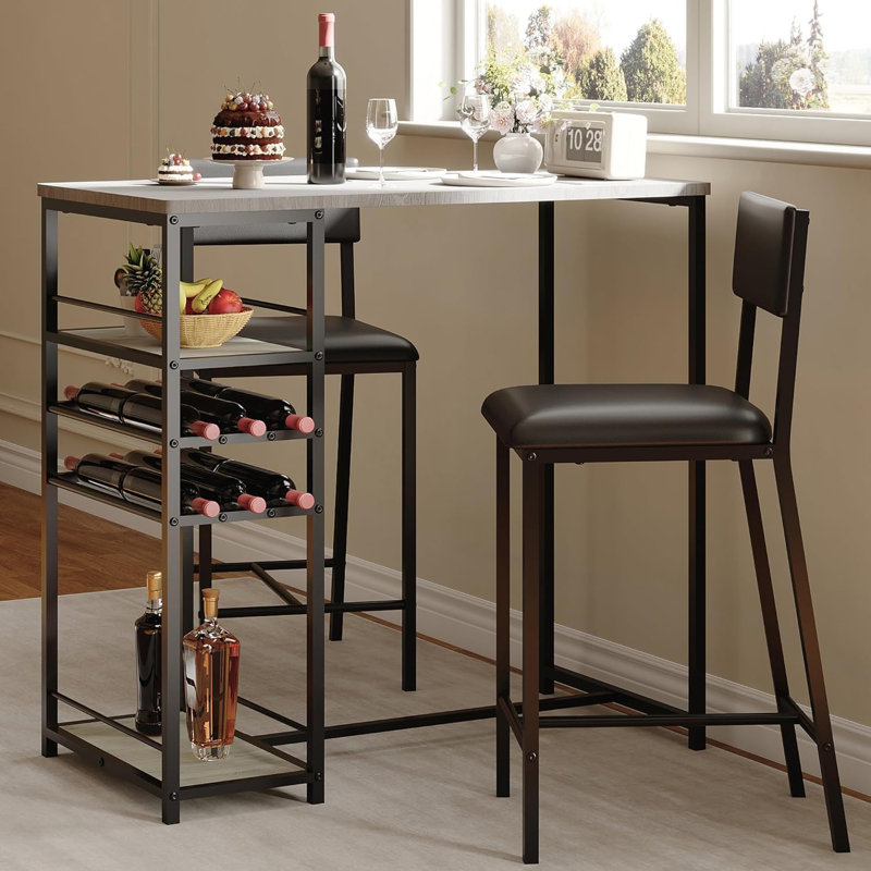 2 - Person Counter Height Dining Set, Light Grey