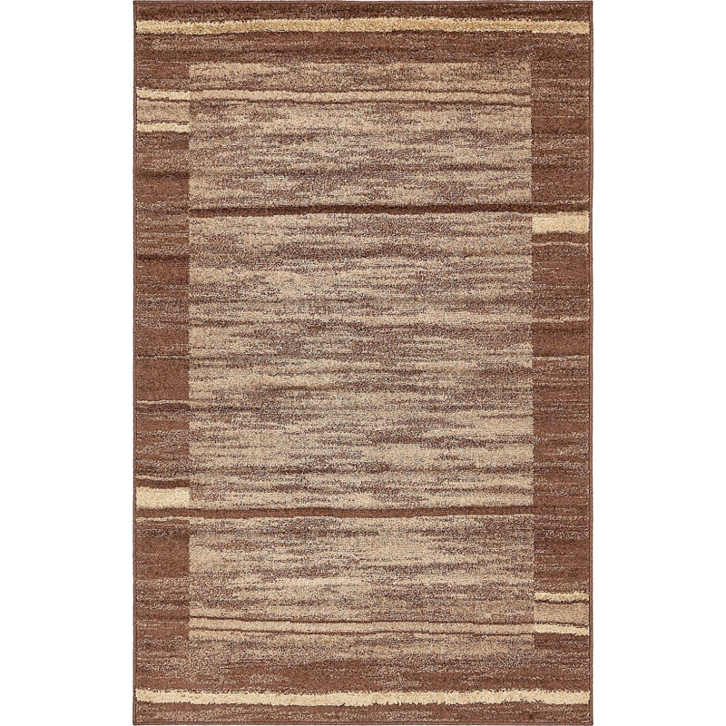 Tapis brun à motif géométrique Harvest, Rectangle 2 pi x 3 pi