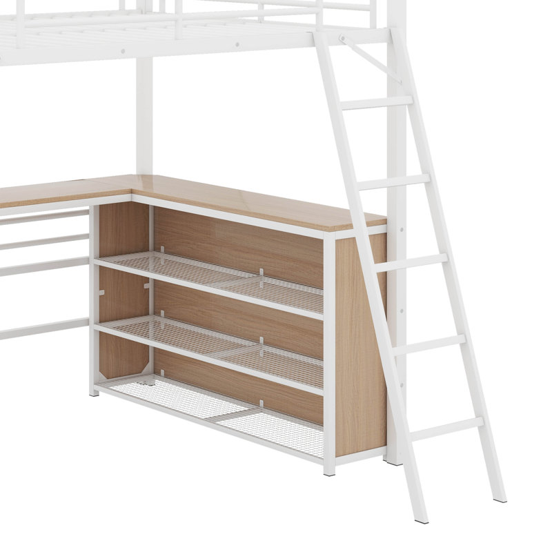 Lit mezzanine double Aitken Kids, Blanc