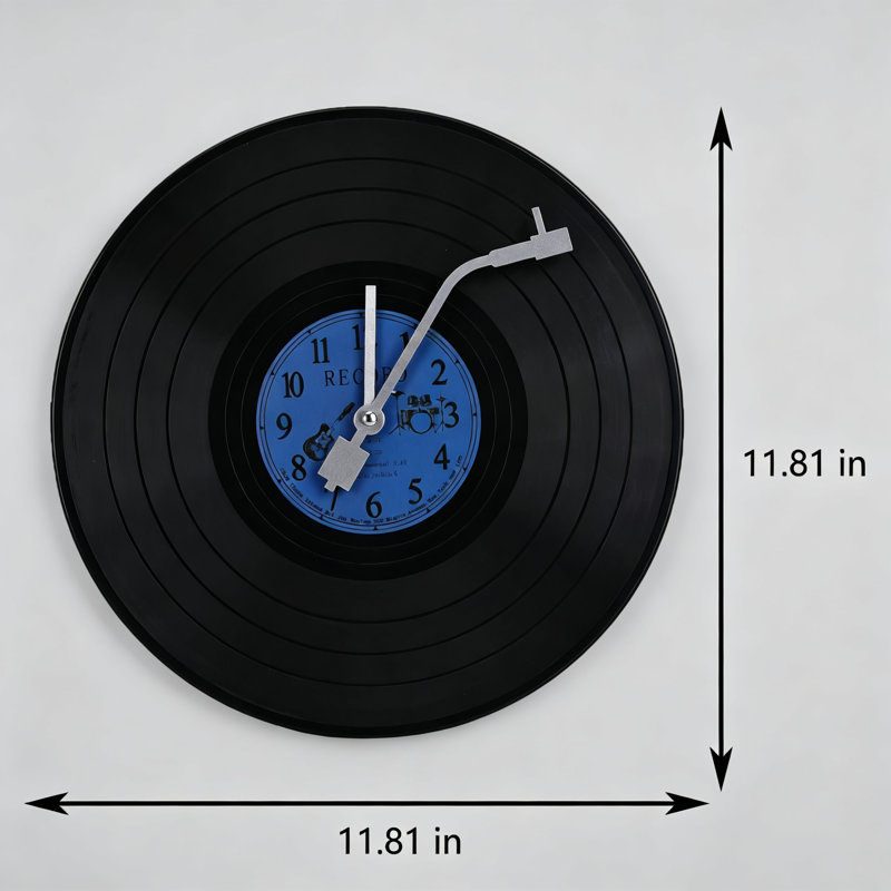 Horloge murale musicale à disque vinyle