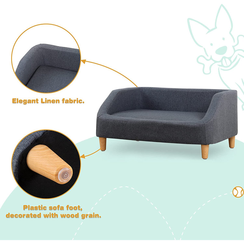 Canapé pour chien avec coussin amovible, Gris foncé